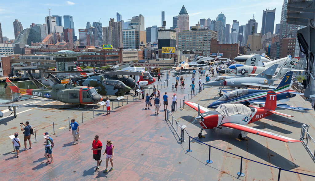 A view of the USS Intrepid Sea Air and Space Museum.